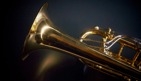 horn end of a golden trumpet