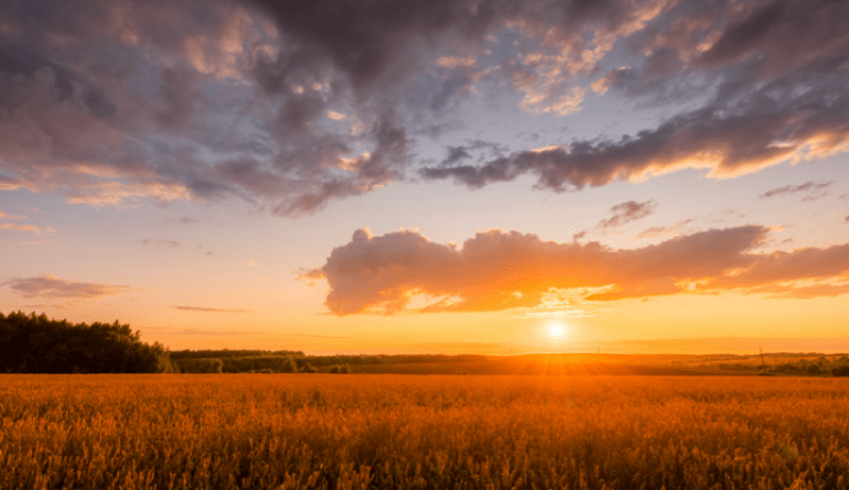 sunset over prairie