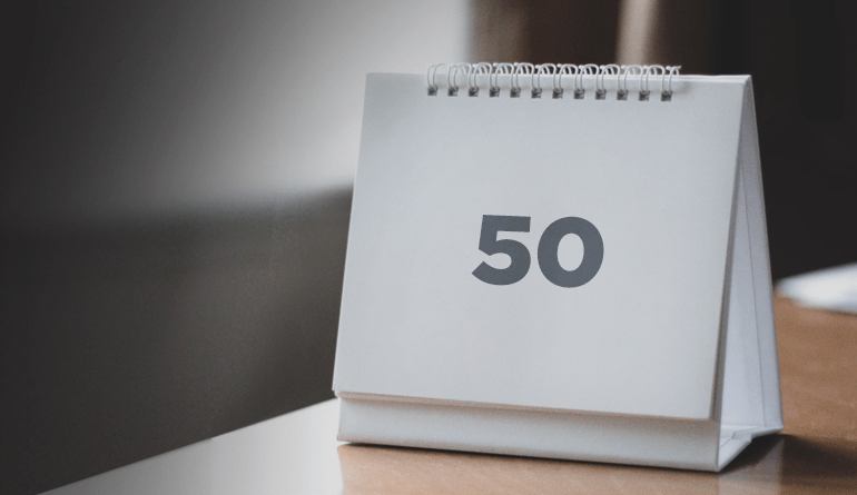 desk day counter with number 50